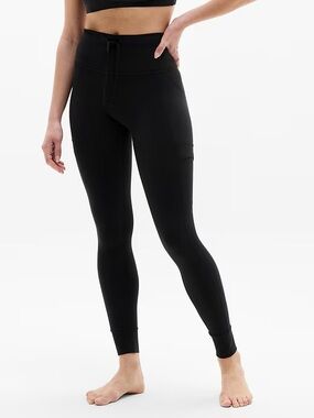 Athleta Salutation Stash High Rise Cargo Legging | Black | Medium Tall